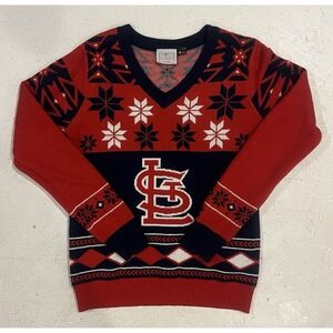 St. Louis Cardinals MLB Baseball Women's‎ Size M Christmas Knit Sweater V-Neck
